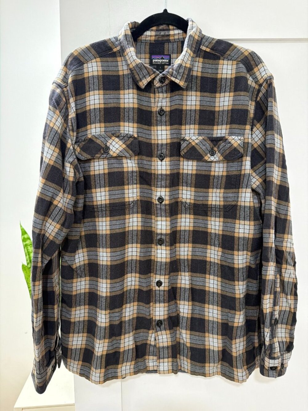 Patagonia Organic Cotton Midweight Fjord Flannel Shirt Mens Large Plaid